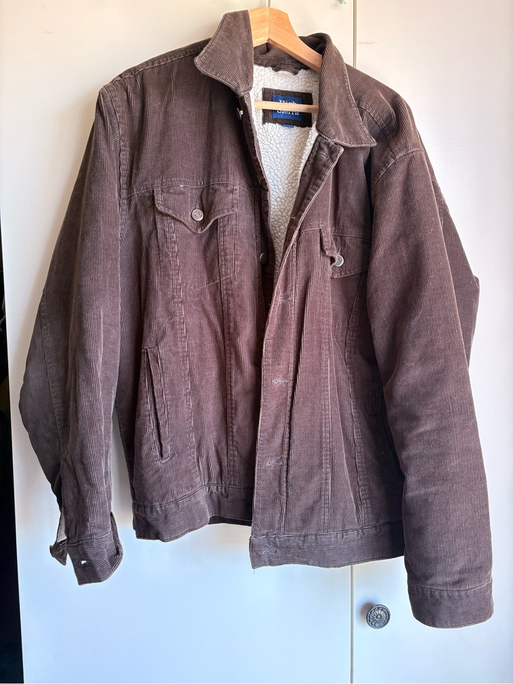 Men's Brown Corduroy Sherpa-Lined Jacket vintage 90s high sierra